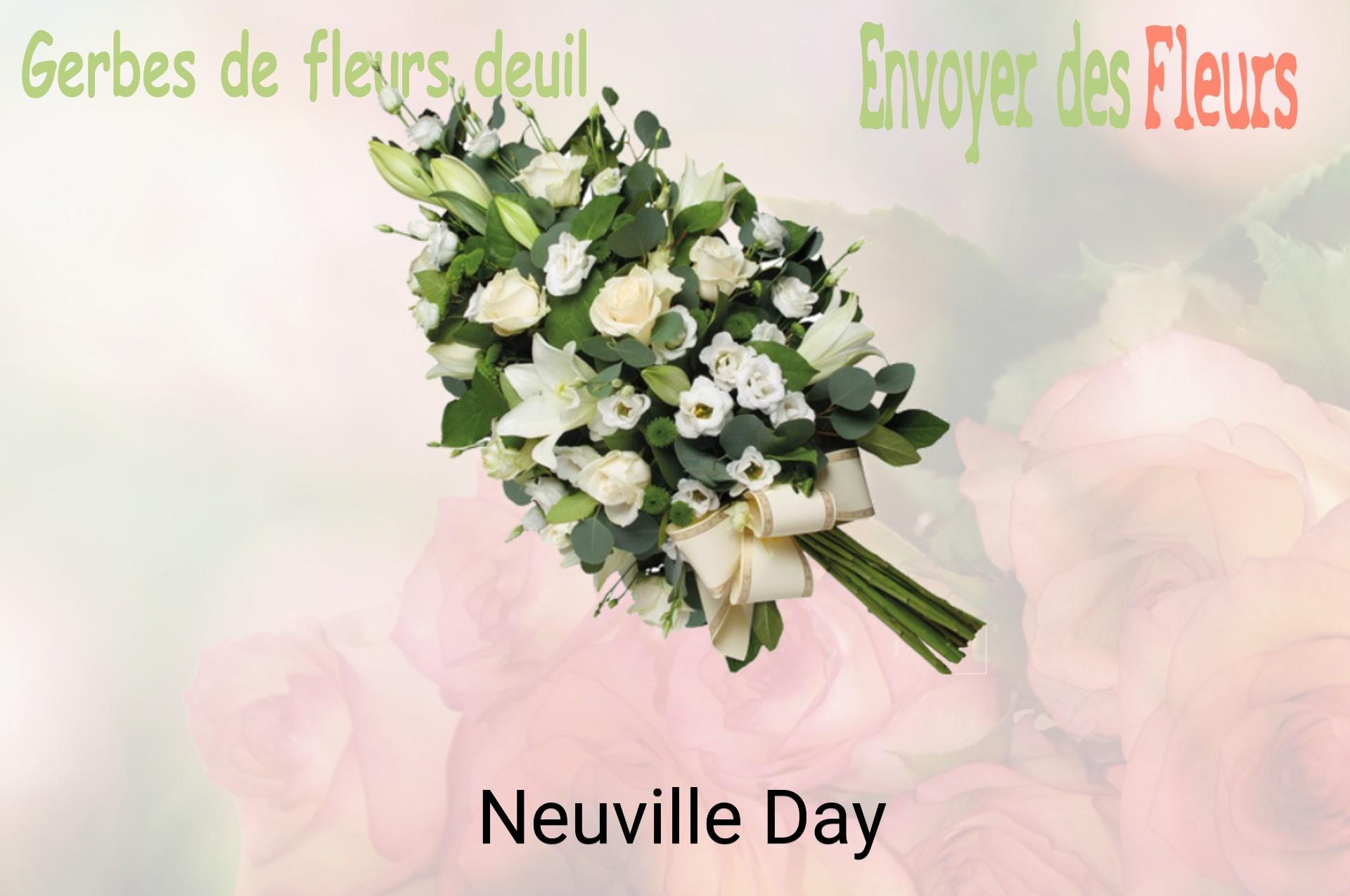 Gerbe de fleurs de deuil livrée à Neuville-Day